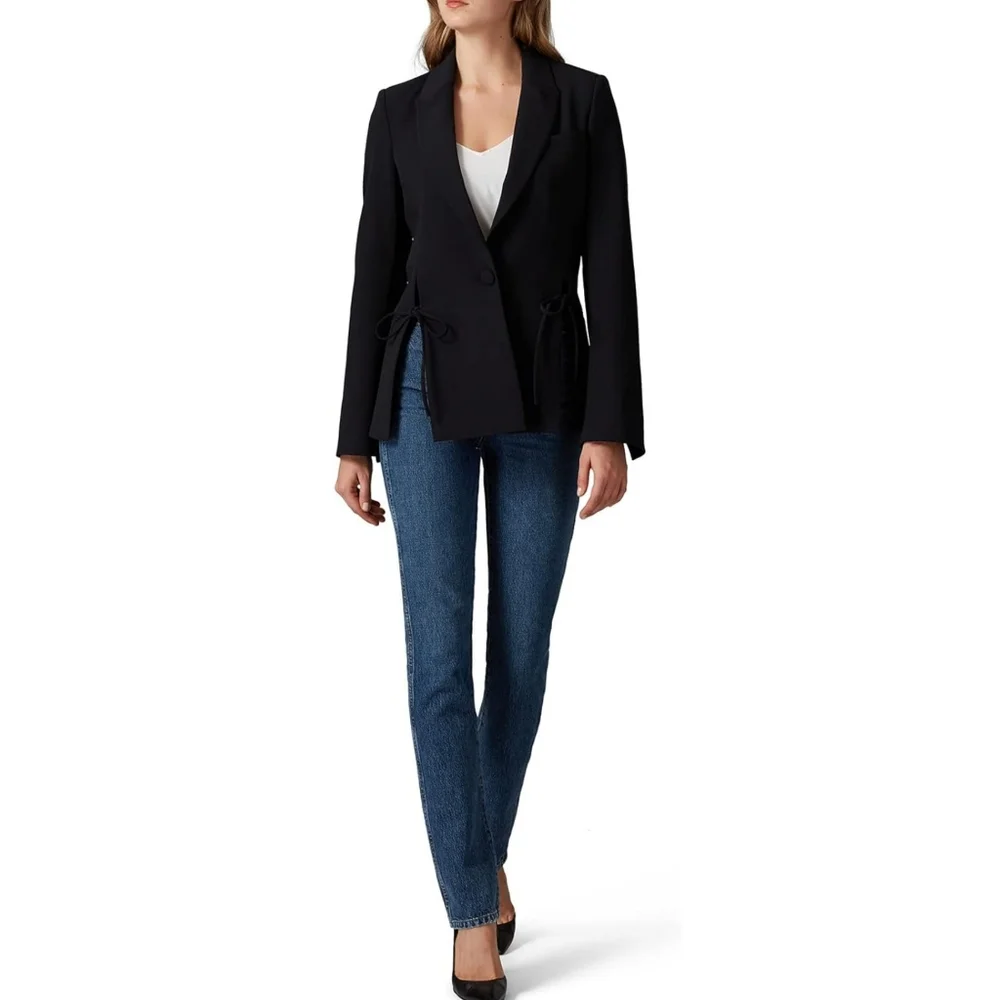 Prabal Gurung Black Tie Blazer, Size 8 - Picture 4 of 15